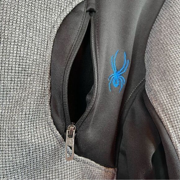 SPYDER Fleece Jacket Full Zip in Gray and Black Youth Size XL - Picture 4 of 13